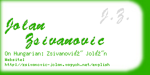 jolan zsivanovic business card